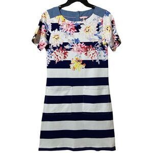 Joules Navy & White Stripe Floral Dress